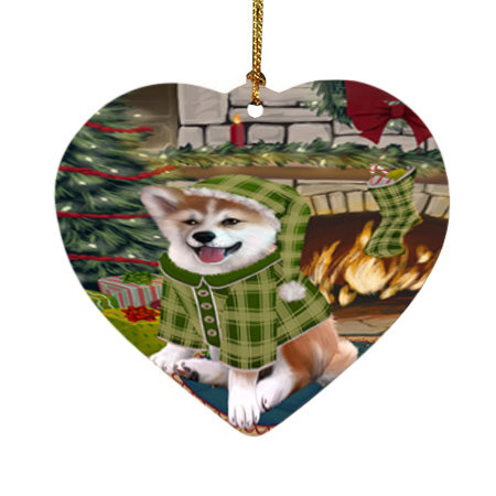 The Stocking was Hung Shiba Inu Dog Heart Christmas Ornament HPOR55972