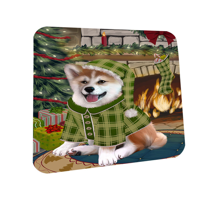 The Stocking was Hung Shiba Inu Dog Coasters Set of 4 CST55574