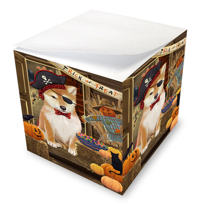 Enter at Own Risk Trick or Treat Halloween Shiba Inu Dog Note Cube NOC53286