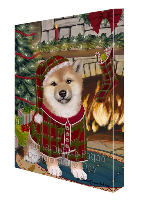 The Stocking was Hung Shiba Inu Dog Canvas Print Wall Art Décor CVS120482