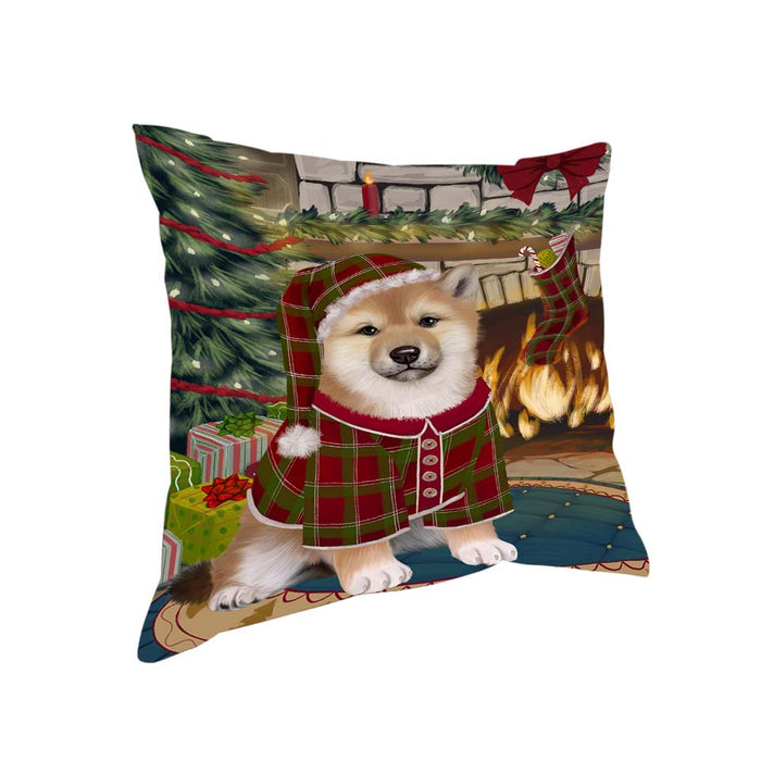 The Stocking was Hung Shiba Inu Dog Pillow PIL71396