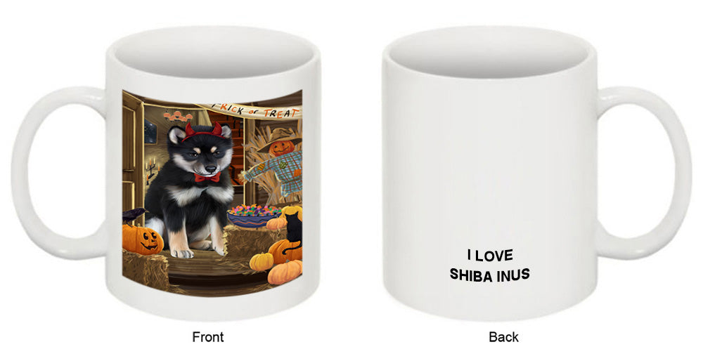 Enter at Own Risk Trick or Treat Halloween Shiba Inu Dog Coffee Mug MUG48685