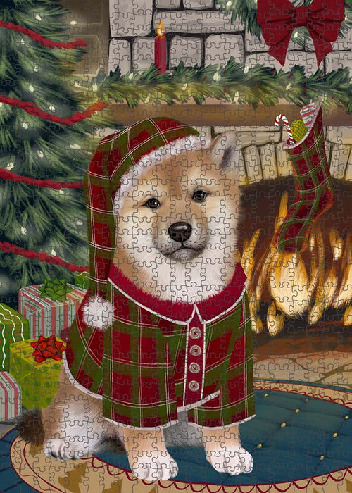 The Stocking was Hung Shiba Inu Dog Puzzle with Photo Tin PUZL90672