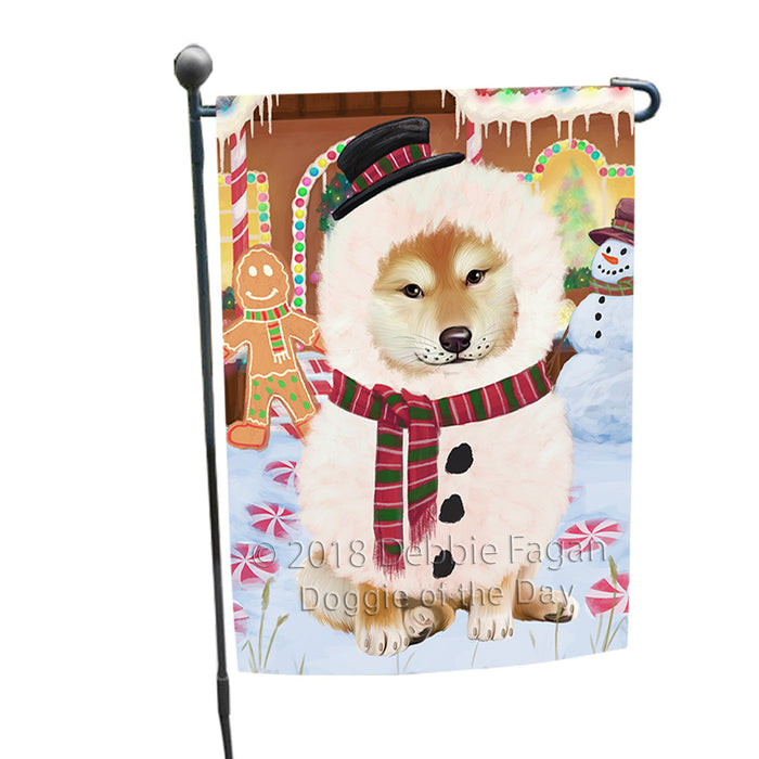 Christmas Gingerbread House Candyfest Shiba Inu Dog Garden Flag GFLG57179