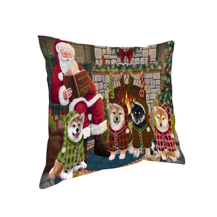 Christmas Cozy Holiday Tails Shiba Inus Dog Pillow PIL70484