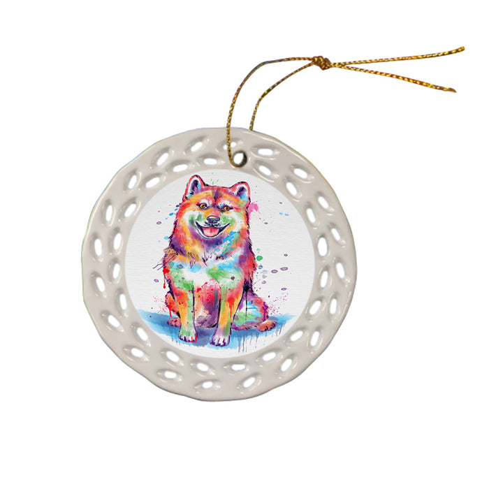 Watercolor Shiba Inu Dog Ceramic Doily Ornament DPOR57450