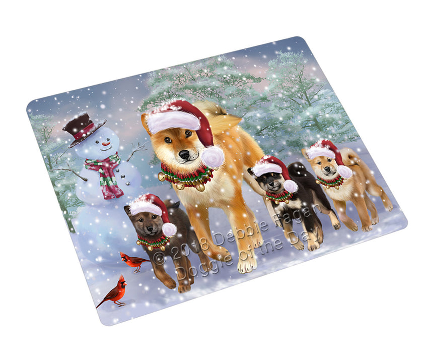 Christmas Running Family Shiba Inu Dogs Small Magnet MAG76263