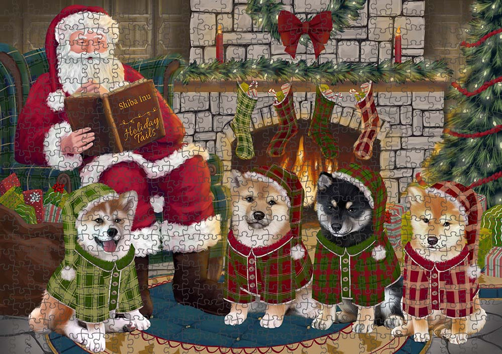 Christmas Cozy Holiday Tails Shiba Inus Dog Puzzle with Photo Tin PUZL89760