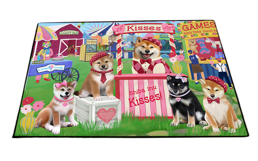 Carnival Kissing Booth Shiba Inus Dog Floormat FLMS53040