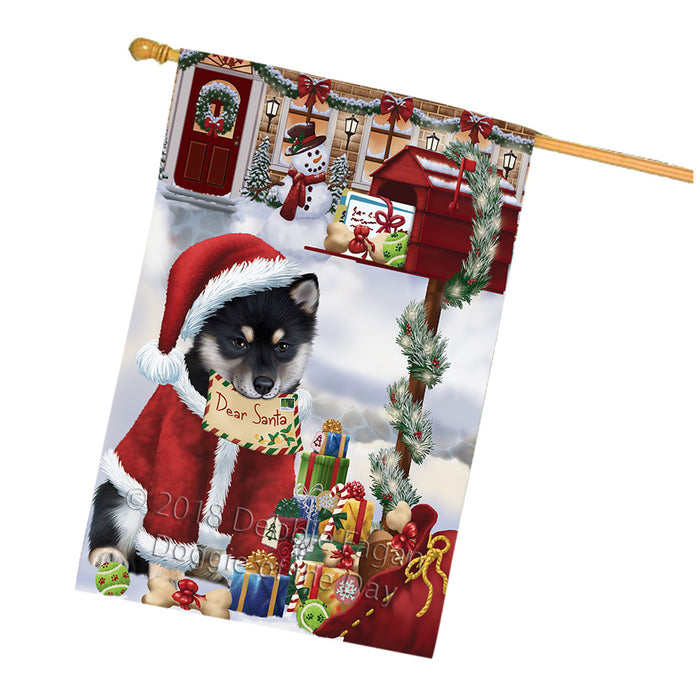 Shiba Inu Dog Dear Santa Letter Christmas Holiday Mailbox House Flag FLG54127