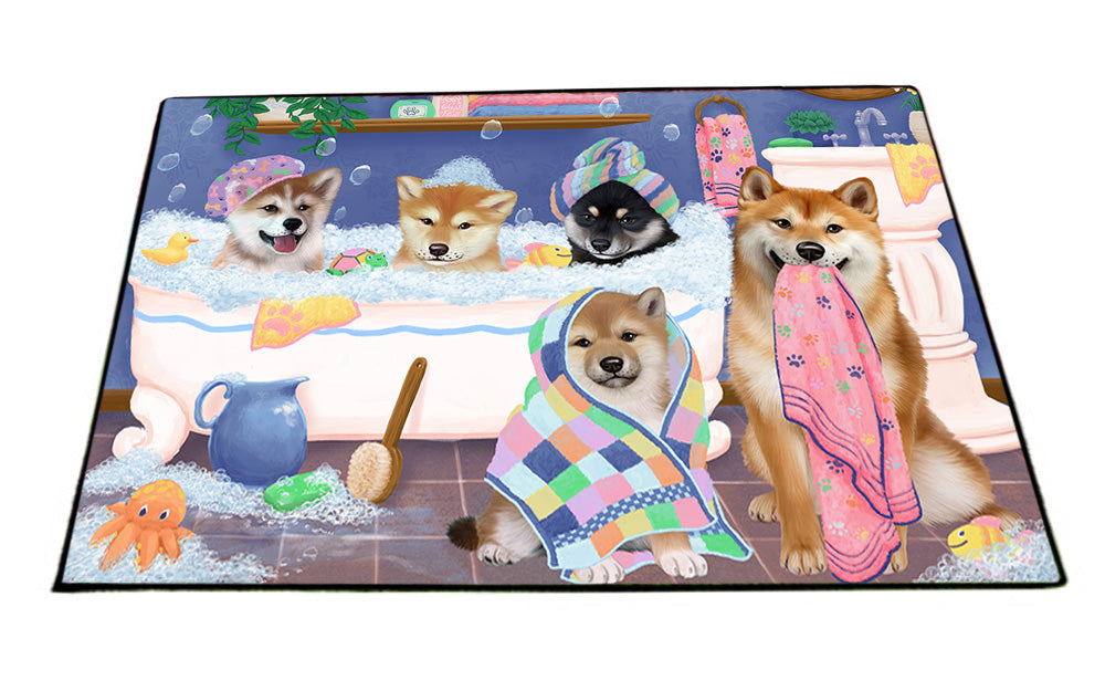 Rub A Dub Dogs In A Tub Shiba Inus Dog Floormat FLMS53652