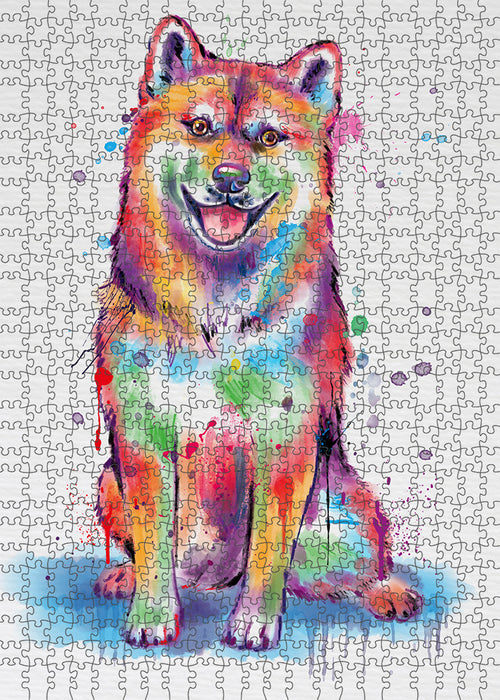 Watercolor Shiba Inu Dog Puzzle with Photo Tin PUZL97428
