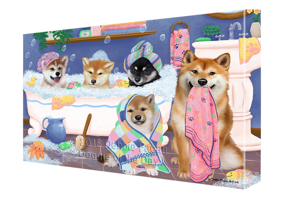 Rub A Dub Dogs In A Tub Shiba Inus Dog Canvas Print Wall Art Décor CVS133631
