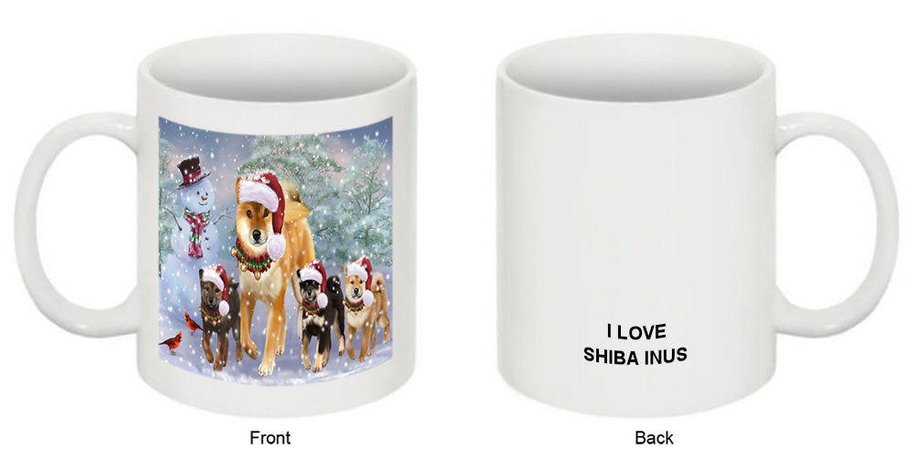 Christmas Running Family Shiba Inu Dogs Coffee Mug MUG52536