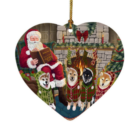 Christmas Cozy Holiday Tails Shiba Inus Dog Heart Christmas Ornament HPOR55745