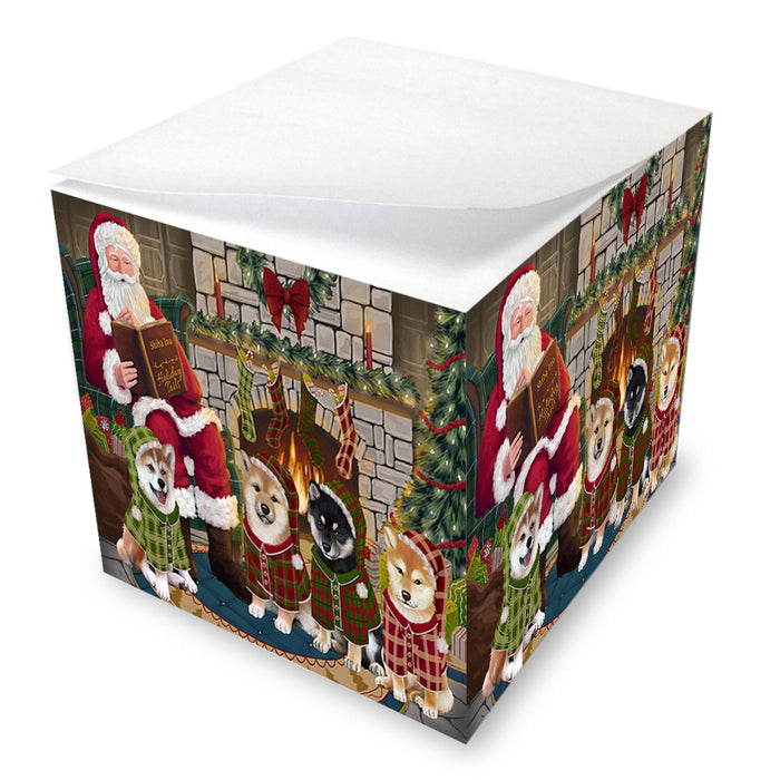 Christmas Cozy Holiday Tails Shiba Inus Dog Note Cube NOC53735