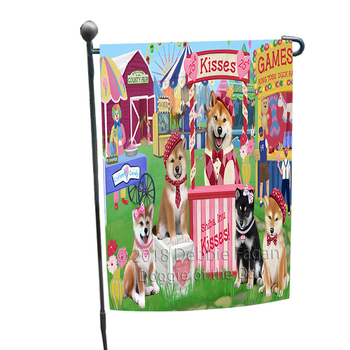 Carnival Kissing Booth Shiba Inus Dog Garden Flag GFLG56474