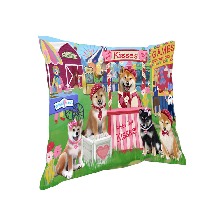 Carnival Kissing Booth Shiba Inus Dog Pillow PIL77996