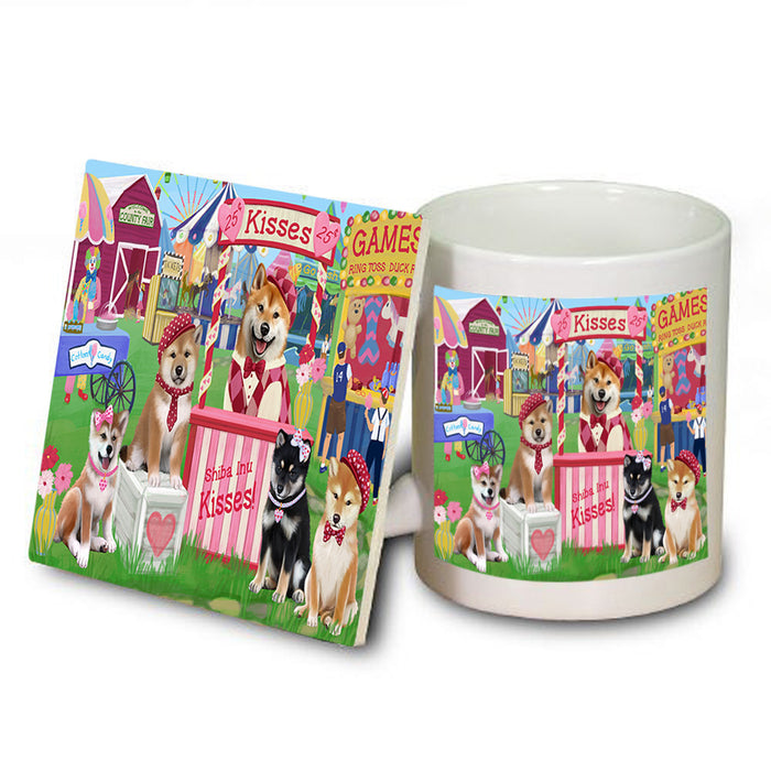 Carnival Kissing Booth Shiba Inus Dog Mug and Coaster Set MUC55918