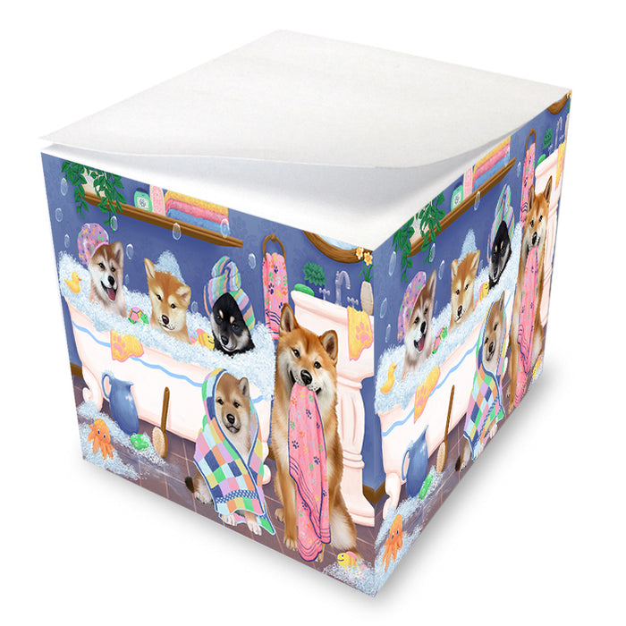 Rub A Dub Dogs In A Tub Shiba Inus Dog Note Cube NOC54895