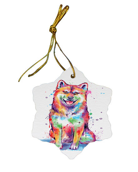 Watercolor Shiba Inu Dog Star Porcelain Ornament SPOR57450