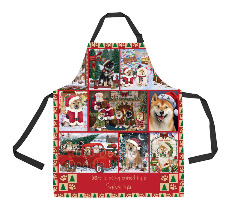 Love is Being Owned Christmas Shiba Inu Dogs Apron