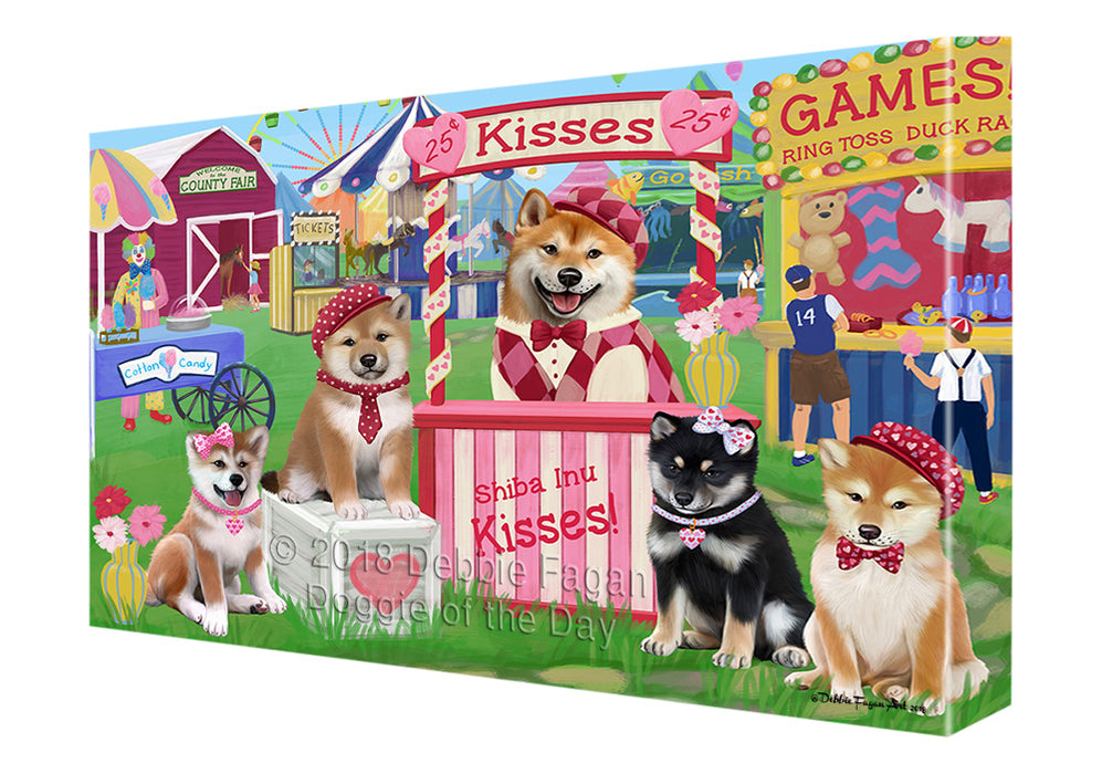 Carnival Kissing Booth Shiba Inus Dog Canvas Print Wall Art Décor CVS125558