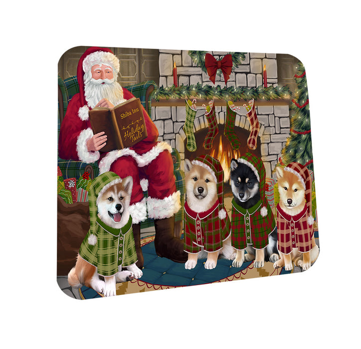 Christmas Cozy Holiday Tails Shiba Inus Dog Coasters Set of 4 CST55347