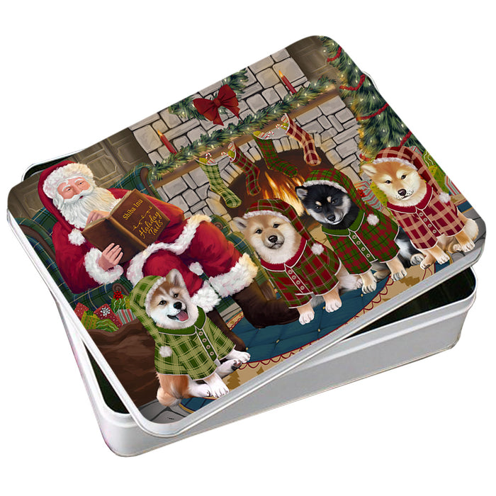 Christmas Cozy Holiday Tails Shiba Inus Dog Photo Storage Tin PITN55332