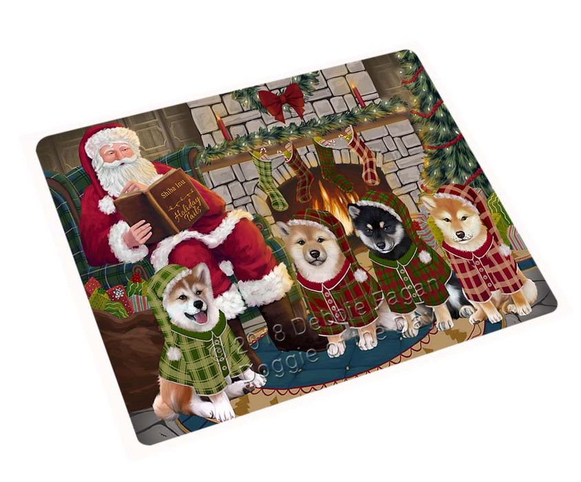 Christmas Cozy Holiday Tails Shiba Inus Dog Magnet MAG71304 (Small 5.5" x 4.25")