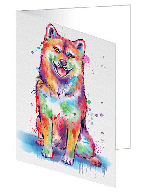 Watercolor Shiba Inu Dog Handmade Artwork Assorted Pets Greeting Cards and Note Cards with Envelopes for All Occasions and Holiday Seasons GCD77093