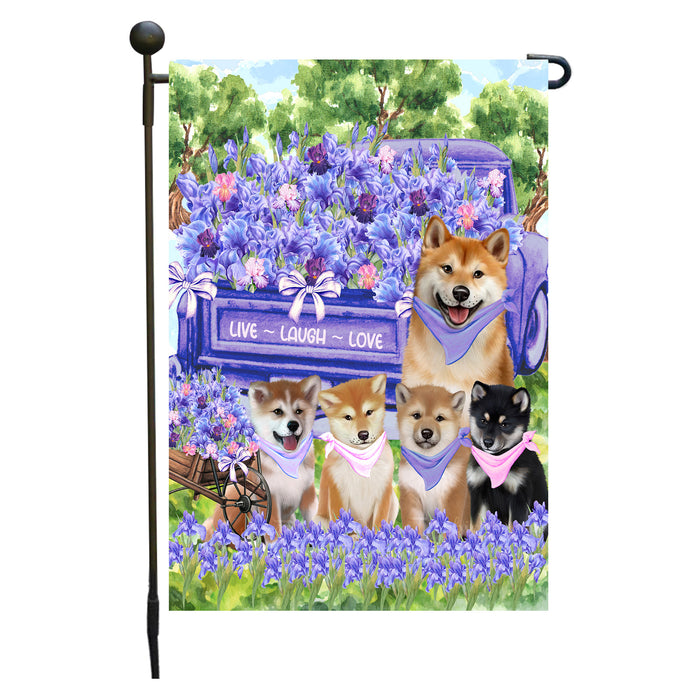 Shiba Inu Dogs Garden Flag for Dog and Pet Lovers, Explore a Variety of Designs, Custom, Personalized, Weather Resistant, Double-Sided, Outdoor Garden Yard Decoration
