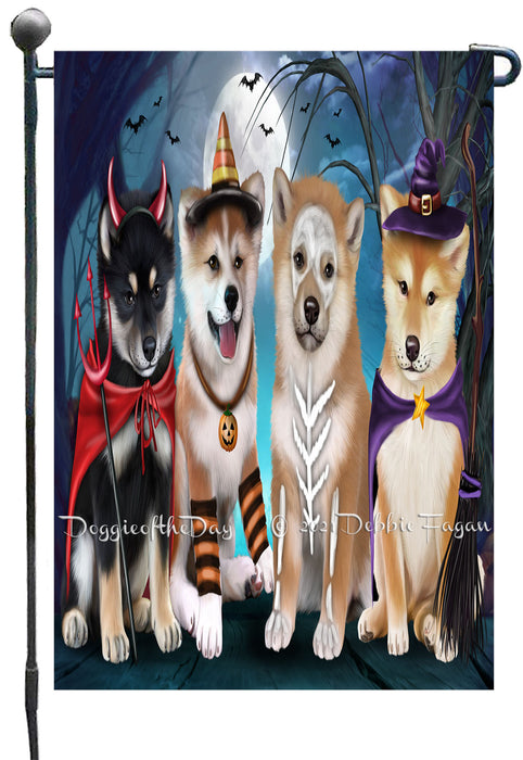 Happy Halloween Trick or Treat Shiba Inu Dogs Garden Flags- Outdoor Double Sided Garden Yard Porch Lawn Spring Decorative Vertical Home Flags 12 1/2"w x 18"h