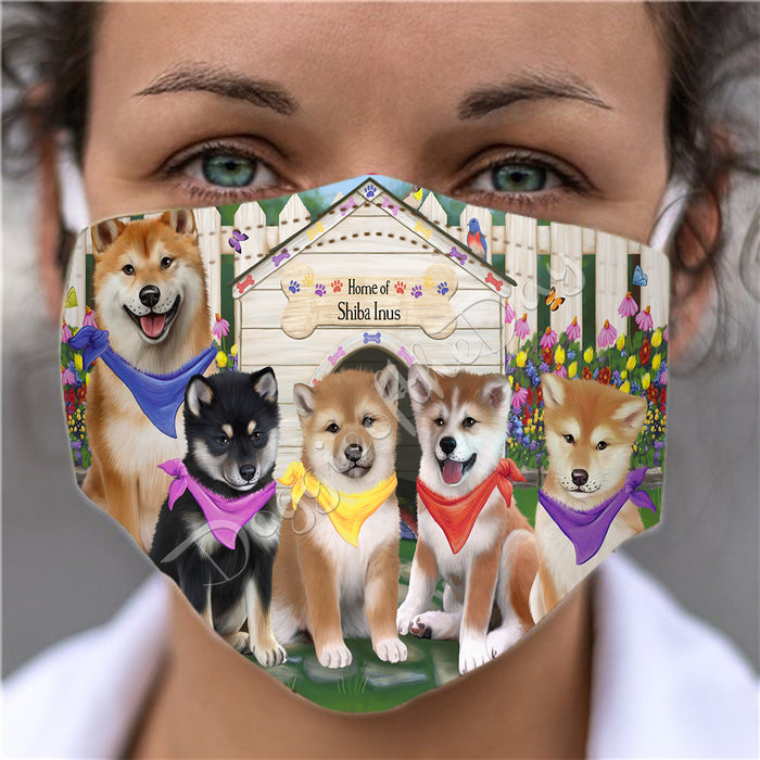 Spring Dog House Shiba Inu Dogs Face Mask FM48832