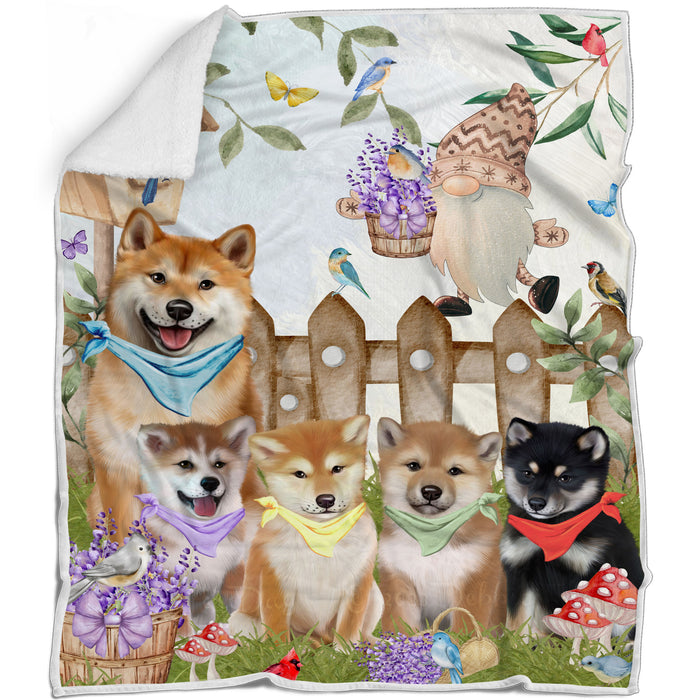 Shiba Inu Bed Blanket, Explore a Variety of Designs, Custom, Soft and Cozy, Personalized, Throw Woven, Fleece and Sherpa, Gift for Pet and Dog Lovers