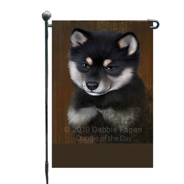 Personalized Rustic Shiba Inu Dog Custom Garden Flag GFLG63629