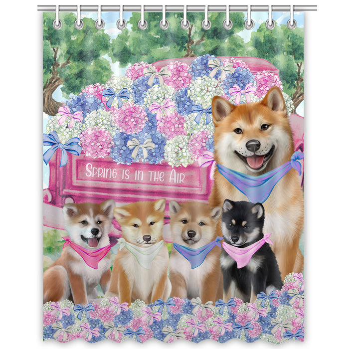 Shiba Inu Shower Curtain, Explore a Variety of Personalized Designs, Custom, Waterproof Bathtub Curtains with Hooks for Bathroom, Dog Gift for Pet Lovers