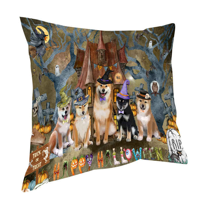 Shiba Inu Throw Pillow, Explore a Variety of Custom Designs, Personalized, Cushion for Sofa Couch Bed Pillows, Pet Gift for Dog Lovers