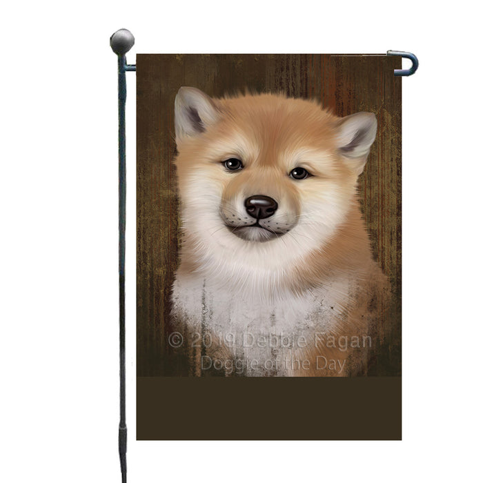 Personalized Rustic Shiba Inu Dog Custom Garden Flag GFLG63630