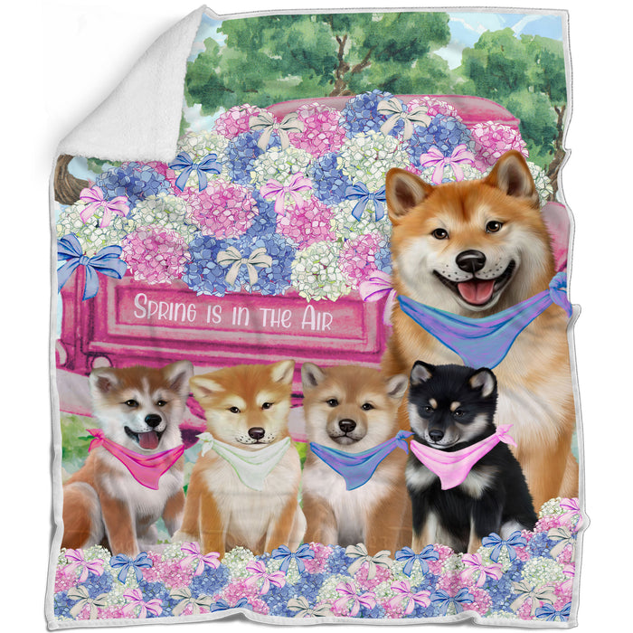 Shiba Inu Blanket: Explore a Variety of Designs, Cozy Sherpa, Fleece and Woven, Custom, Personalized, Gift for Dog and Pet Lovers