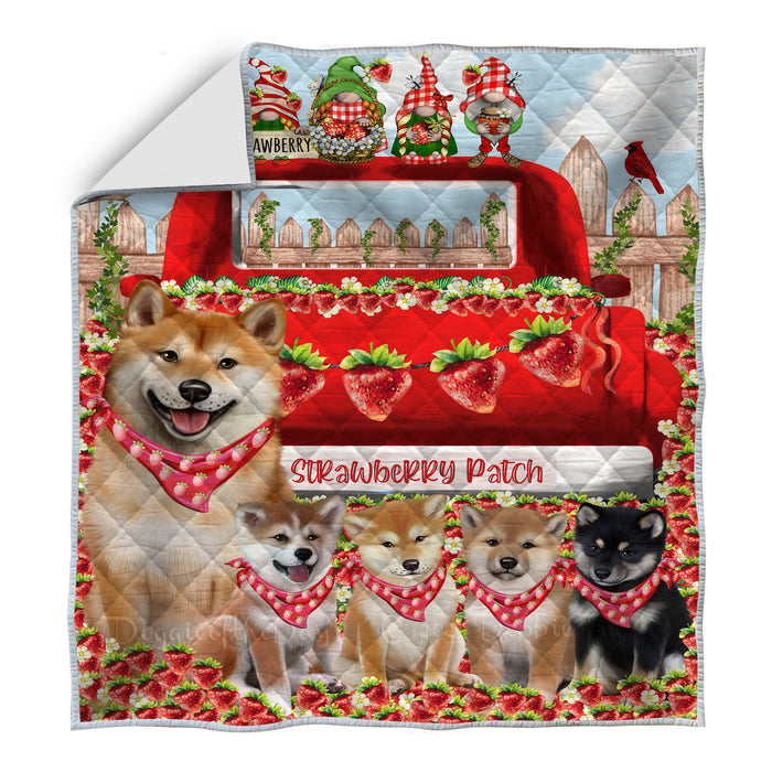 Shiba Inu Quilt, Explore a Variety of Bedding Designs, Bedspread Quilted Coverlet, Custom, Personalized, Pet Gift for Dog Lovers