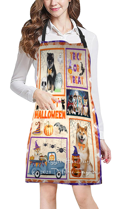 Happy Halloween Trick or Treat Shiba Inu Dogs Cooking Kitchen Adjustable Apron Apron49358