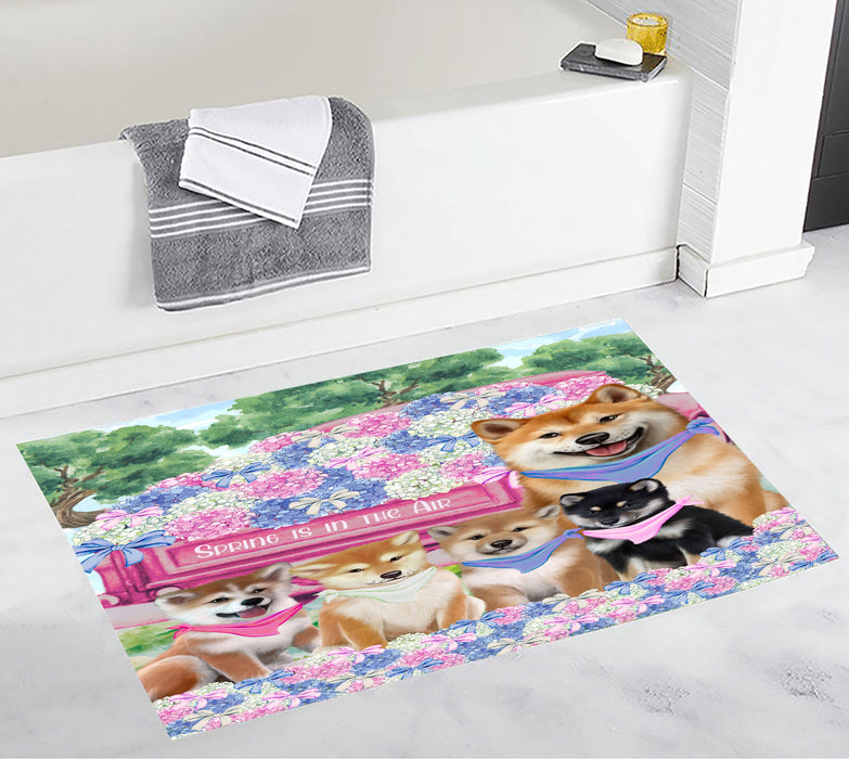 Shiba Inu Custom Bath Mat, Explore a Variety of Personalized Designs, Anti-Slip Bathroom Pet Rug Mats, Dog Lover's Gifts