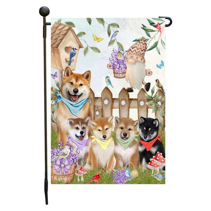 Shiba Inu Dogs Garden Flag: Explore a Variety of Designs, Custom, Personalized, Weather Resistant, Double-Sided, Outdoor Garden Yard Decor for Dog and Pet Lovers