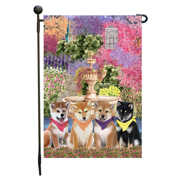 Shiba Inu Dogs Garden Flag: Explore a Variety of Designs, Weather Resistant, Double-Sided, Custom, Personalized, Outside Garden Yard Decor, Flags for Dog and Pet Lovers