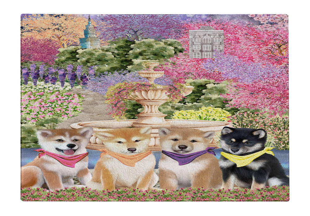 Shiba Inu Tempered Glass Cutting Board: Explore a Variety of Custom Designs, Personalized, Scratch and Stain Resistant Boards for Kitchen, Gift for Dog and Pet Lovers