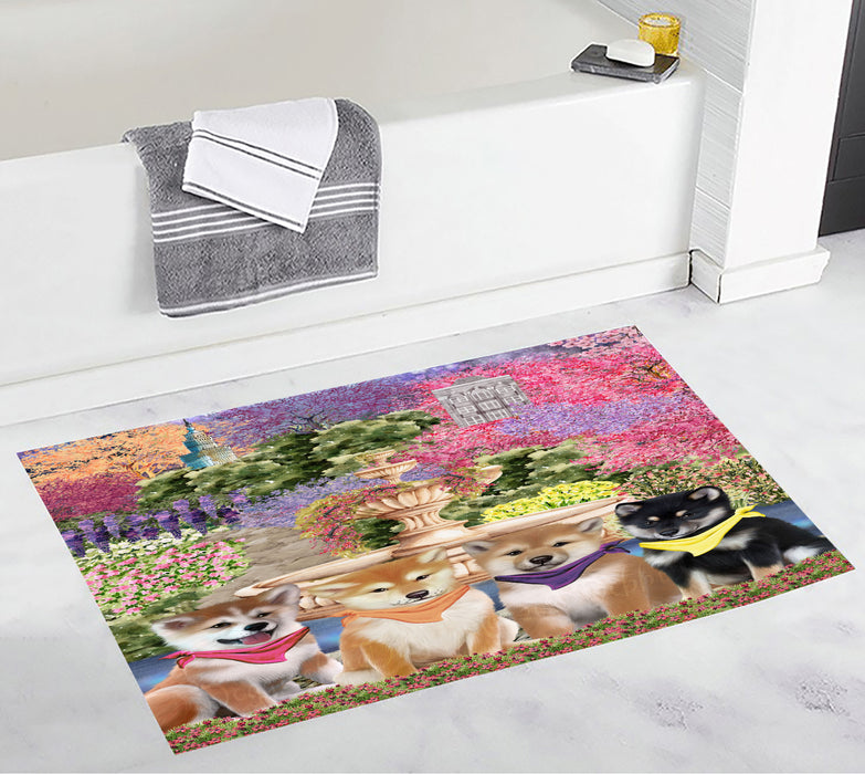 Shiba Inu Bath Mat: Explore a Variety of Designs, Personalized, Anti-Slip Bathroom Halloween Rug Mats, Custom, Pet Gift for Dog Lovers