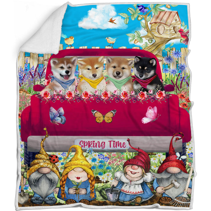 Shiba Inu Bed Blanket, Explore a Variety of Designs, Personalized, Throw Sherpa, Fleece and Woven, Custom, Soft and Cozy, Dog Gift for Pet Lovers