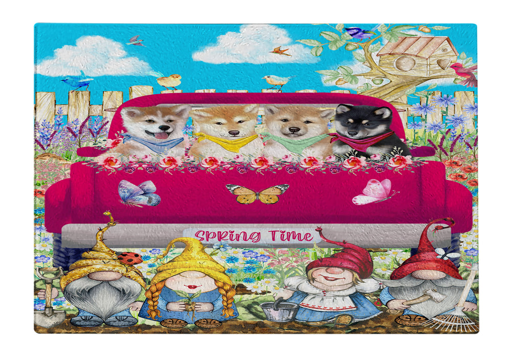 Shiba Inu Kitchen Cutting Board, Tempered Glass Scratch and Stain Resistant, Easy To Clean, Explore a Variety of Designs, Personalized, Custom, Pet and Dog Lovers Gift