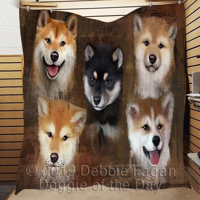 Rustic Shiba Inu Dogs Quilt